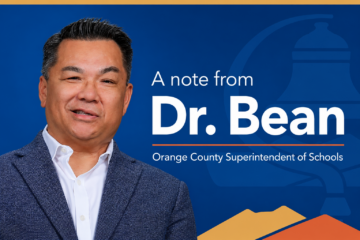 Graphic that says "A note from Dr. Bean" with image of Dr. Stefan Bean