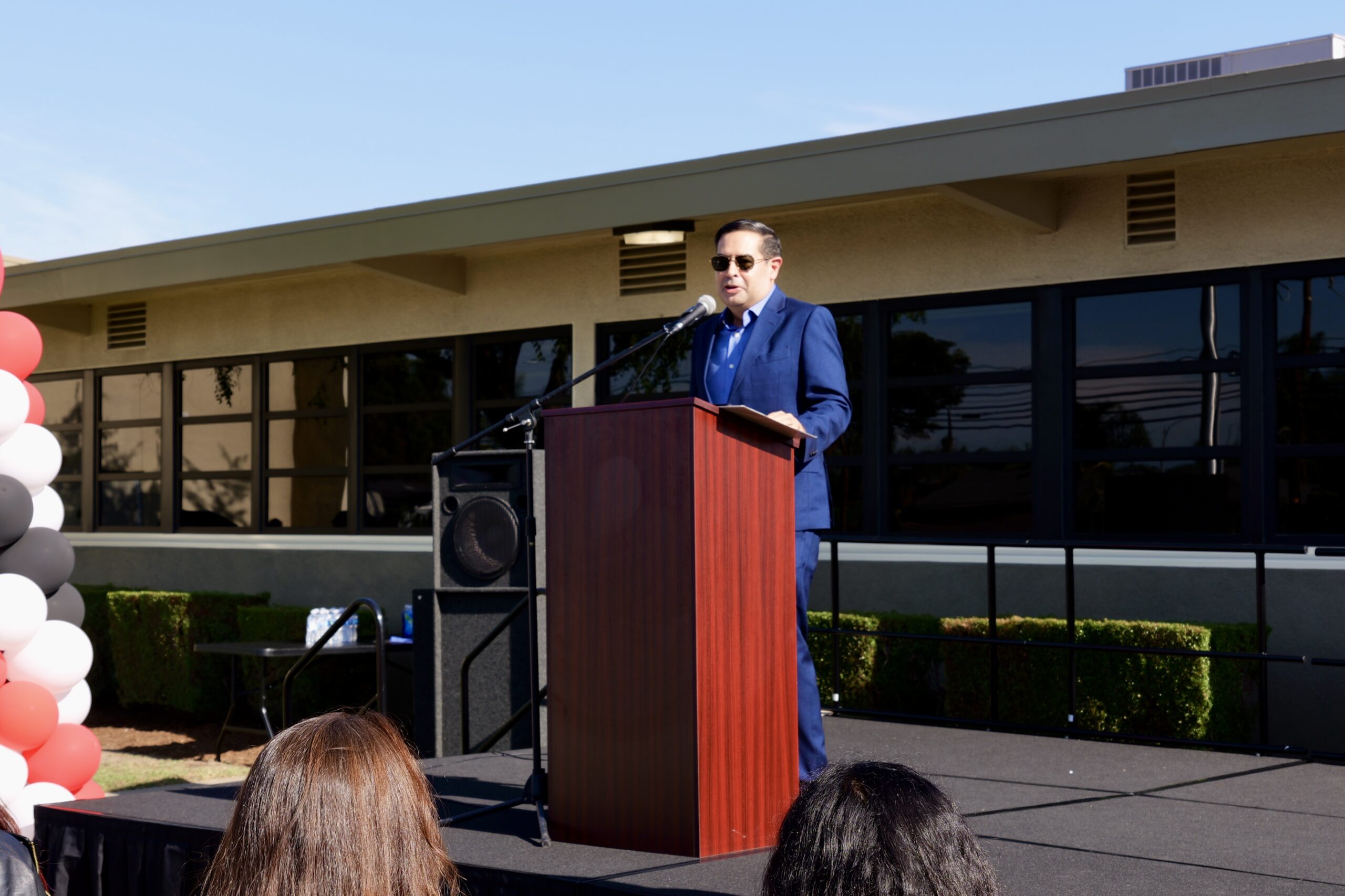 Andrew Palomino, grandson of Frank and Irene Palomino, spoke about his grandparents' legacy and how their names will forever be remembered in the Garden Grove community  