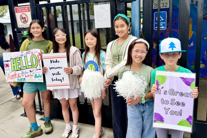 Los Alamitos Unified School District students greeted their peers onto campus with welcoming signs to celebrate Start With Hello Week.