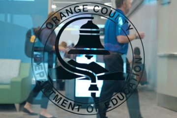 Attendees make their way to sessions during OCDE’s AI Forward Summit on Aug. 3 at the department’s Conference Center in Costa Mesa.