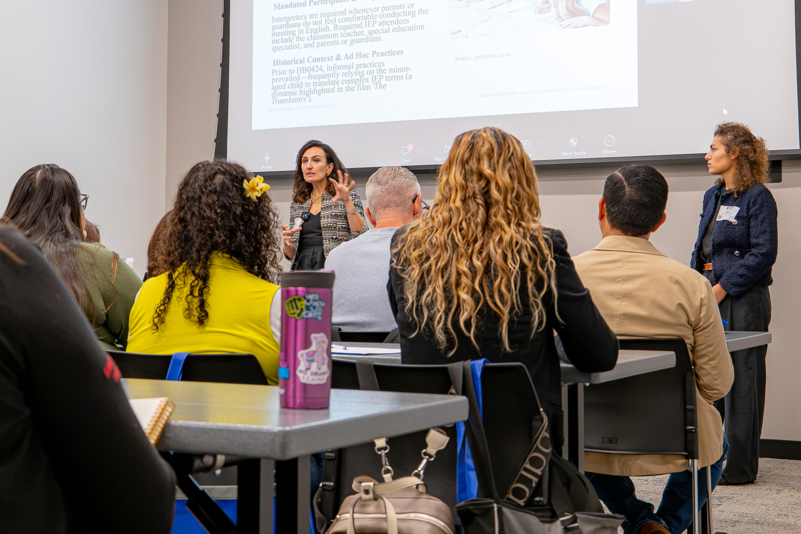Presenters lead a breakout session for language professionals during the 2026 Interpreters and Translators Conference at OCDE.
