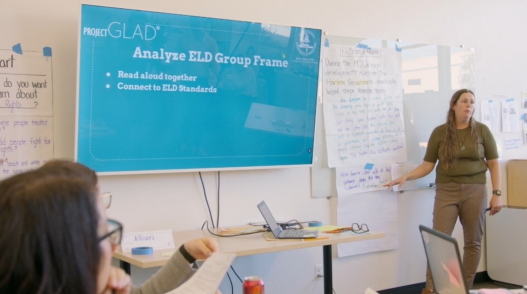 Project GLAD® Coordinator Jennifer Salas goes over language development strategies for teachers to utilize in their own classrooms.