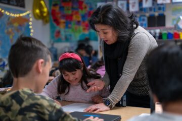 Ji Sun Kim, a teacher at Faylane Elementary School in Garden Grove Unified School District, leads a classroom lesson. Faylane is among 245 Orange County schools recognized on the 2026 California Honor Roll.