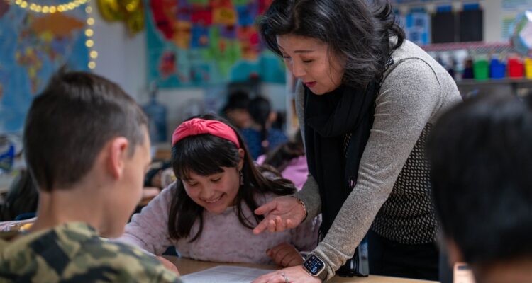 Ji Sun Kim, a teacher at Faylane Elementary School in Garden Grove Unified School District, leads a classroom lesson. Faylane is among 245 Orange County schools recognized on the 2026 California Honor Roll.