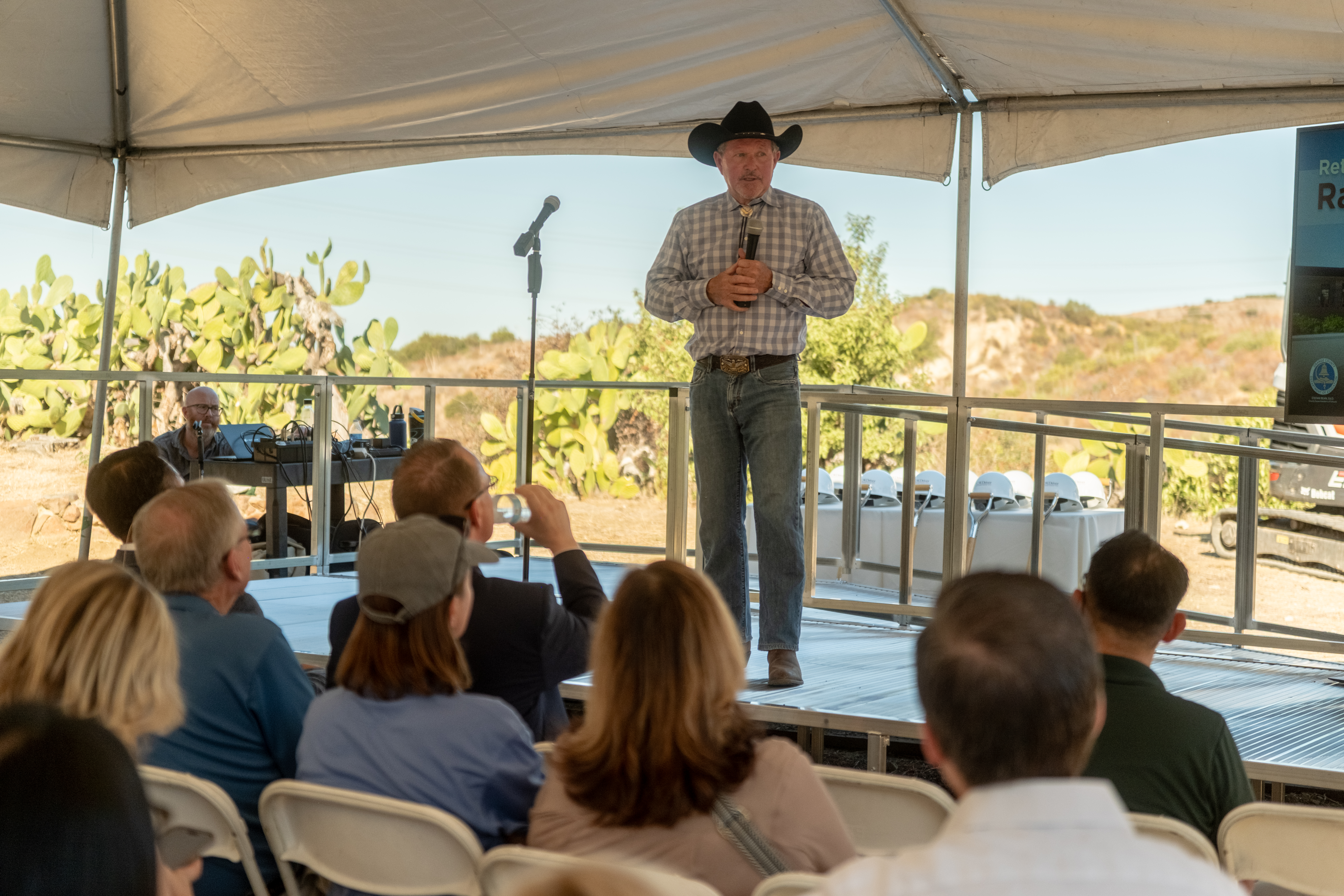 Orange County Board of Education Clerk Dr. Ken Williams speaks during the Oct. 6 groundbreaking for the new Rancho Soñado Inside the Outdoors Education Center.