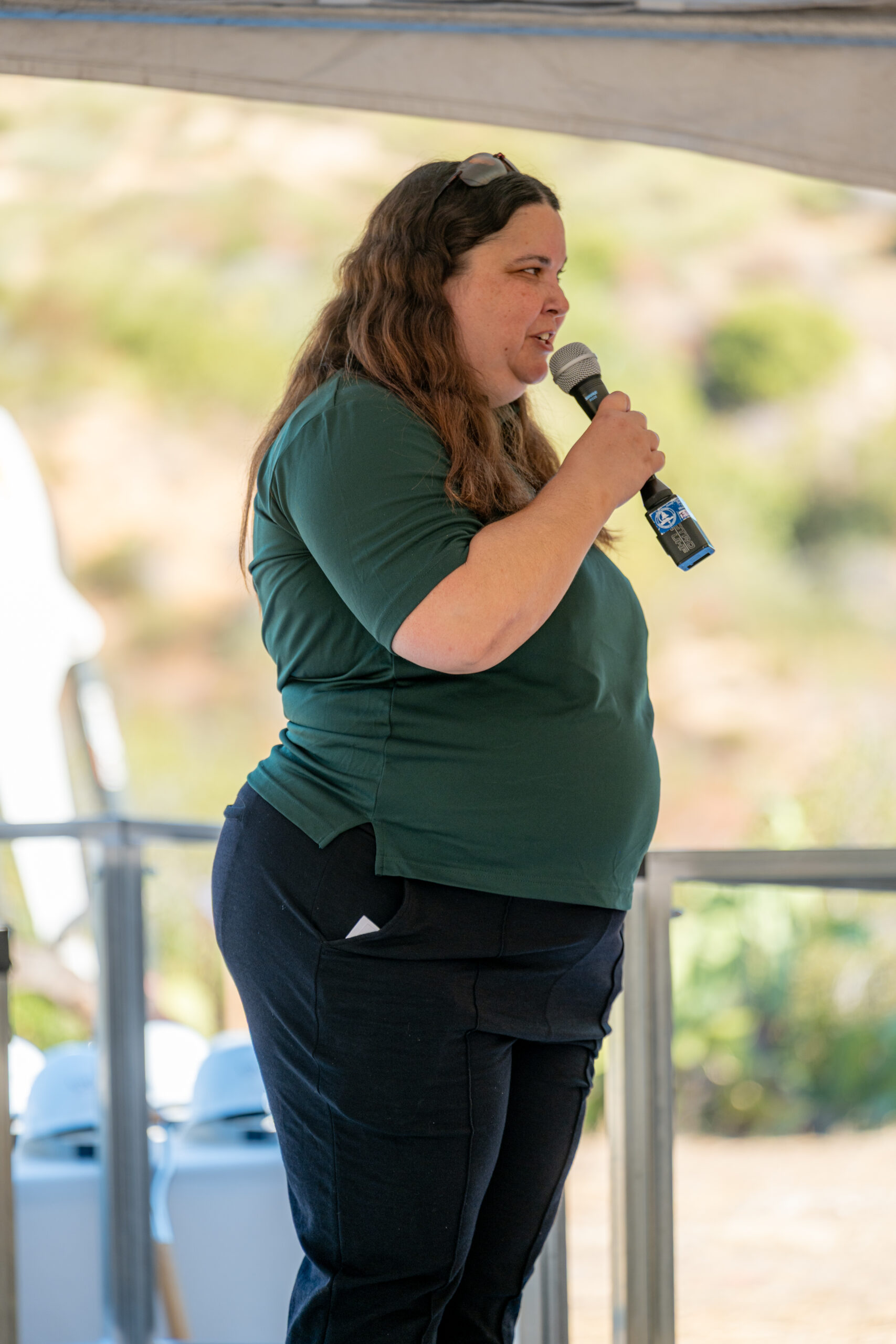 Sara Ludovise of OCDE’s Inside the Outdoors addresses guests during the Oct. 6 groundbreaking ceremony at Rancho Soñado.