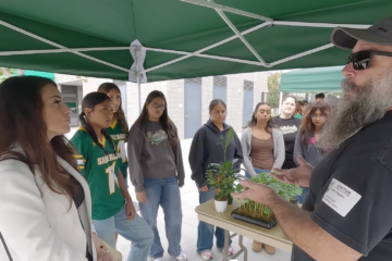 Saddleback High School students learn about plants and growing techniques during a Sept. 21 event celebrating the school’s $10,000 Future Innovators Initiative grant from Hyundai.