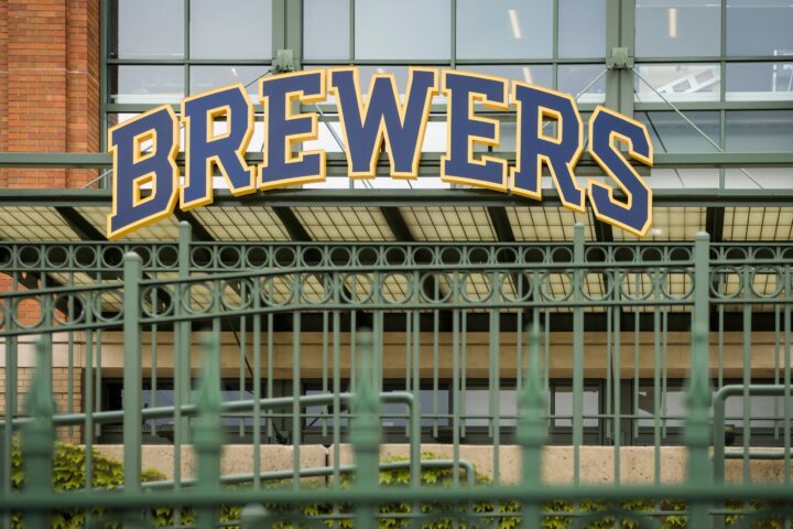 One of the entrances to American Family Field in Milwaukee, Wisconsin, home of the Milwaukee Brewers