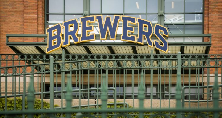 One of the entrances to American Family Field in Milwaukee, Wisconsin, home of the Milwaukee Brewers